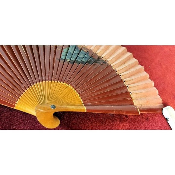 Spanish Hand Fans Lace and Paper, Painted and Decorative Vintage Set of 3 CT336 - Picture 14 of 16